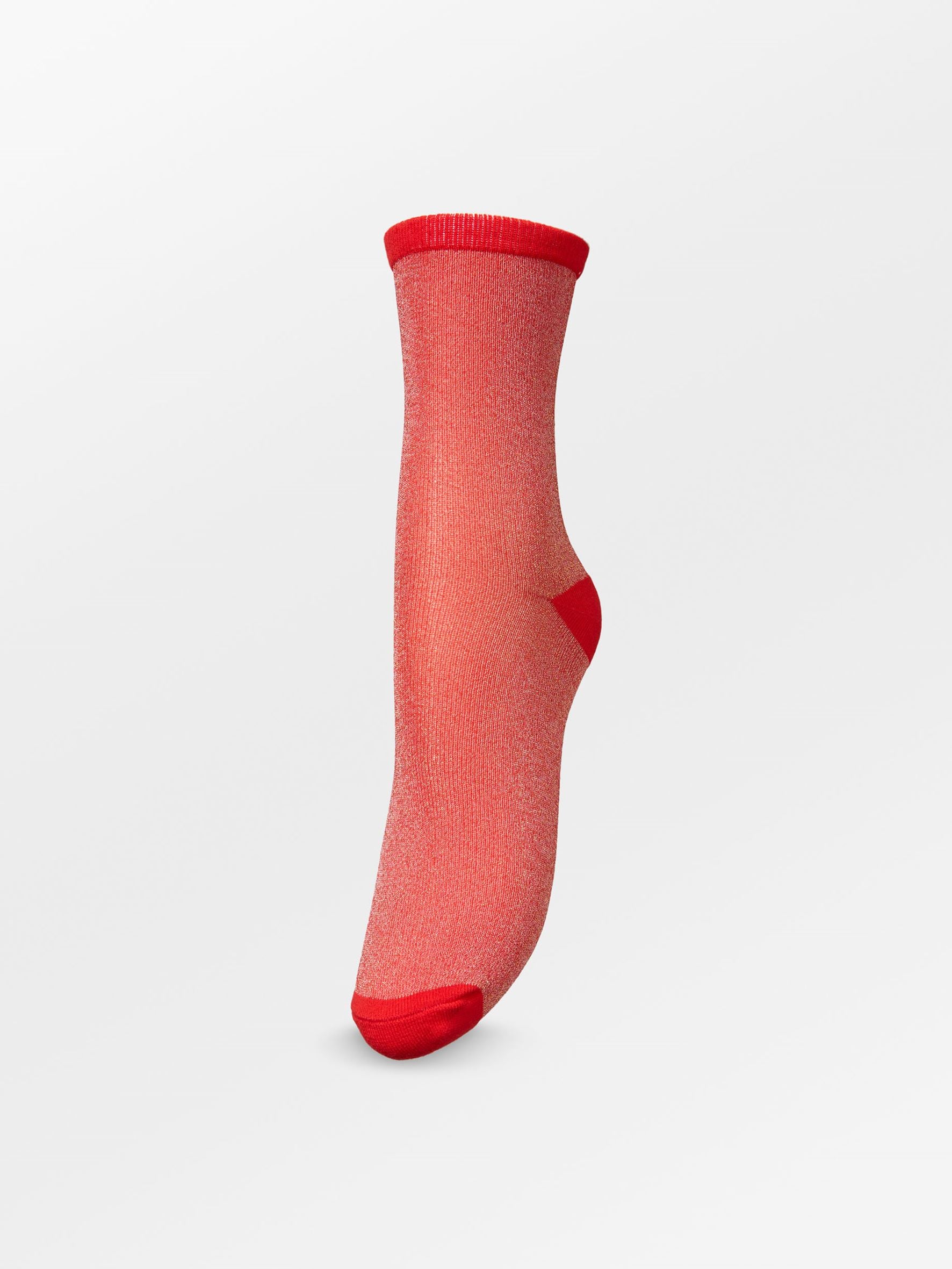 Dina Solid Glittersock - Red Socks Becksöndergaard.se