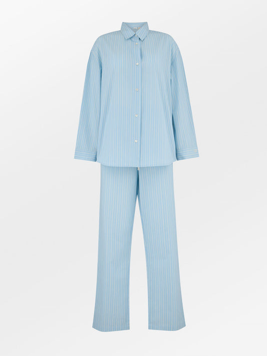 Becksöndergaard, Suri Pyjamas Set - Shirt Blue/Off-White, archive, homewear, homewear, archive, gifts, black week, black week