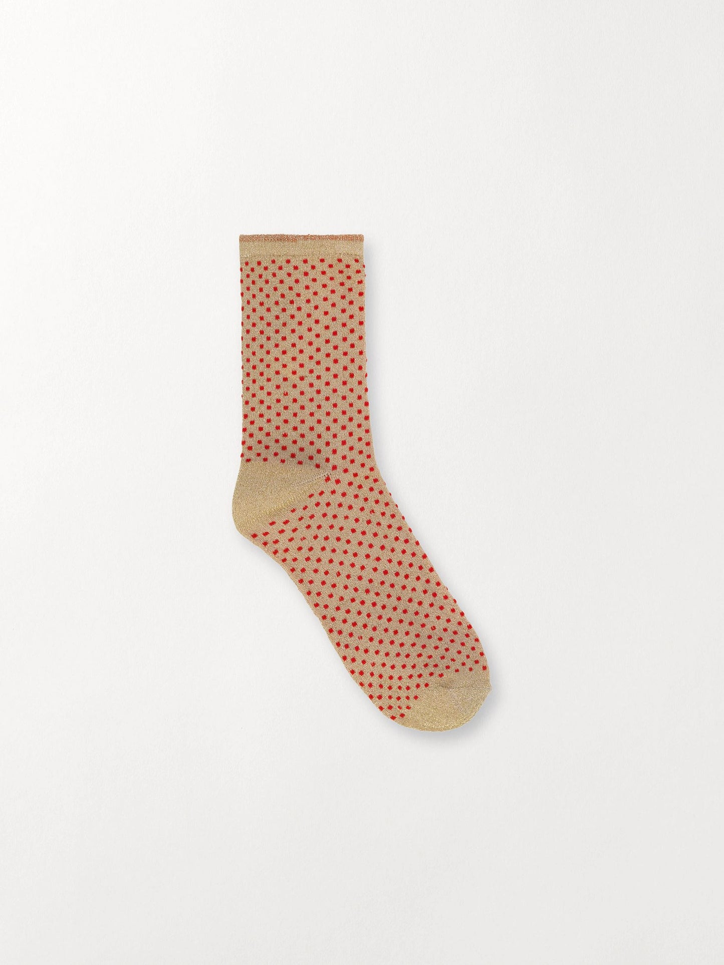 Dina Small Dots Sock - Beige/Red Socks Becksöndergaard.se