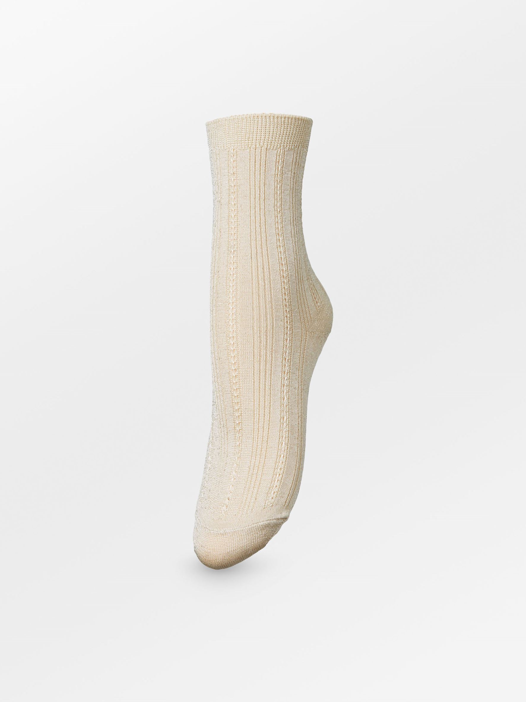 Glitter Drake Sock - Beige  Socks Becksöndergaard.se