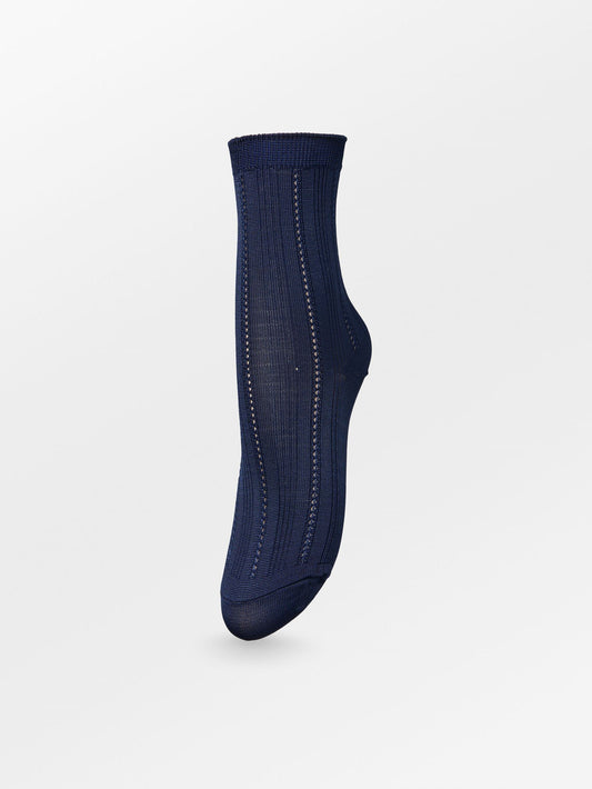Becksöndergaard, Solid Drake Sock - Dress Blue, socks, socks, noos, black week, black week, noos