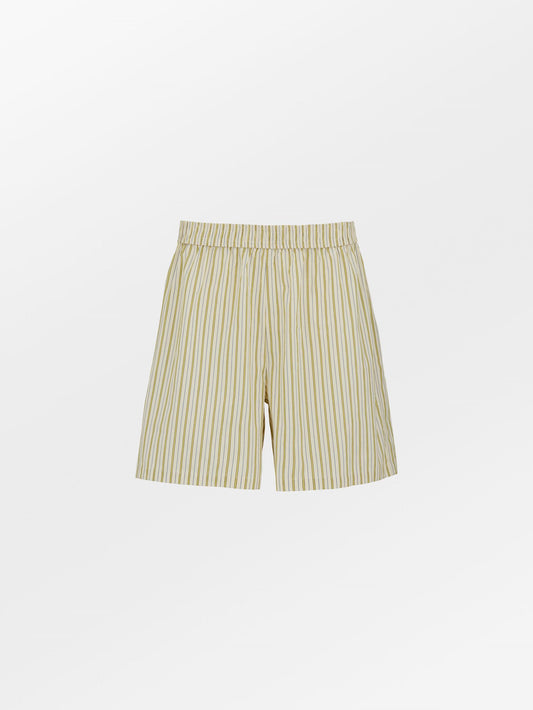 Becksöndergaard, Stripel Lya Shorts - Off-White/Green, homewear, homewear