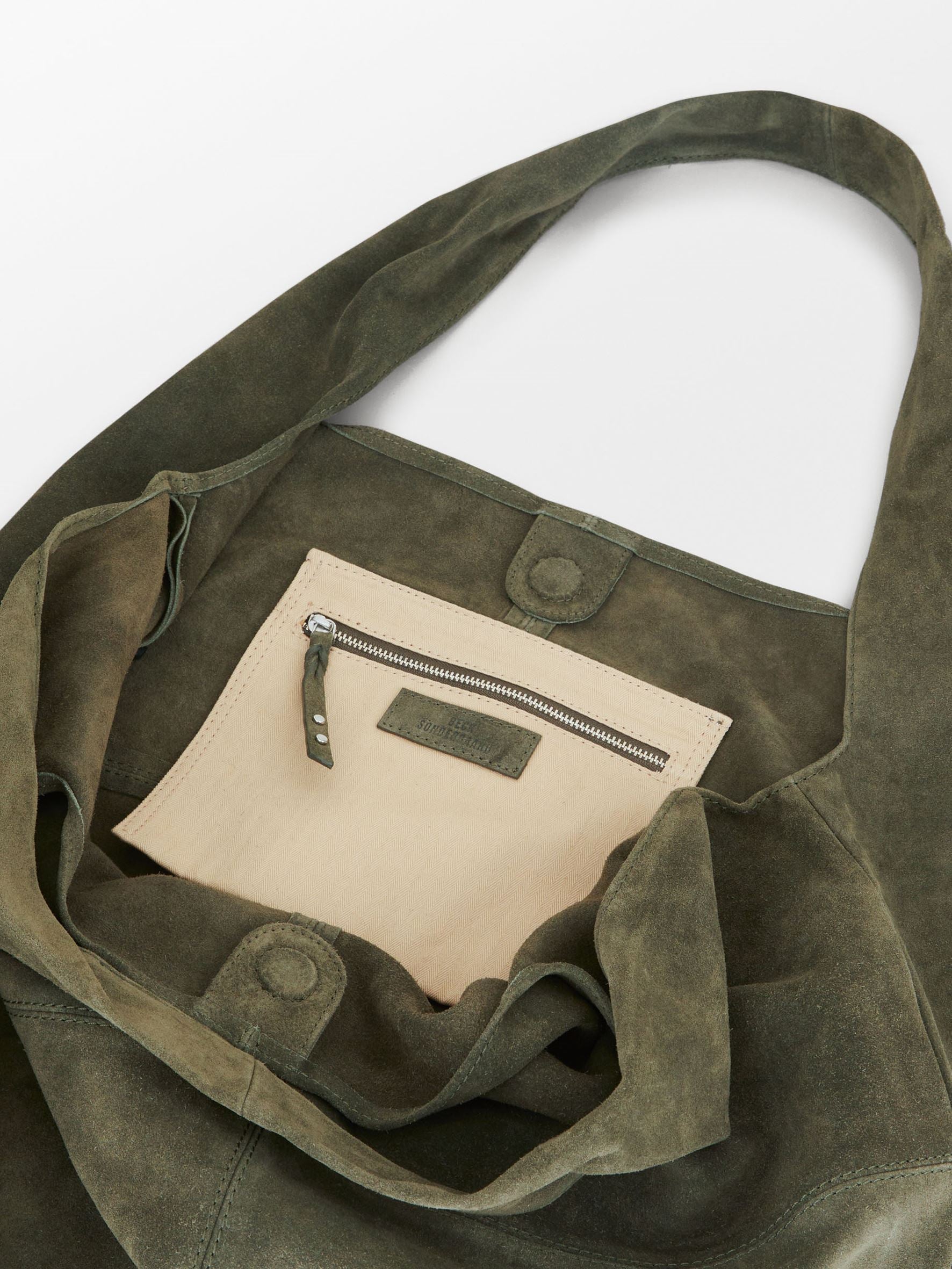 Suede Dalliea Shopper Bag - Green OneSize Becksöndergaard.se