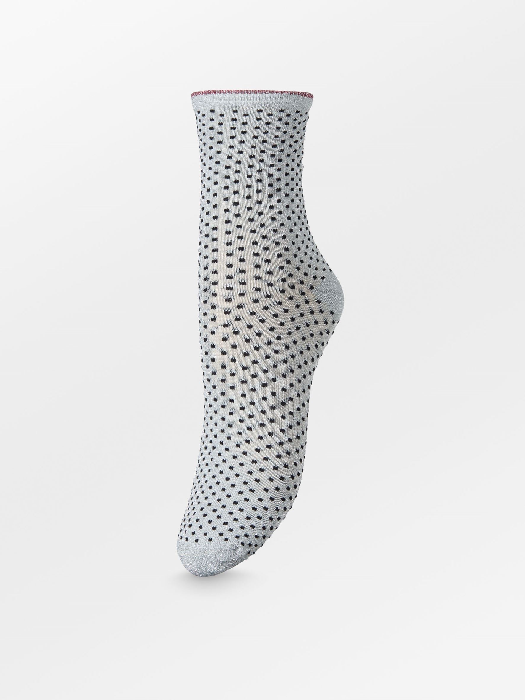 Dina Small Dots Glittersock - Grey Socks Becksöndergaard.se