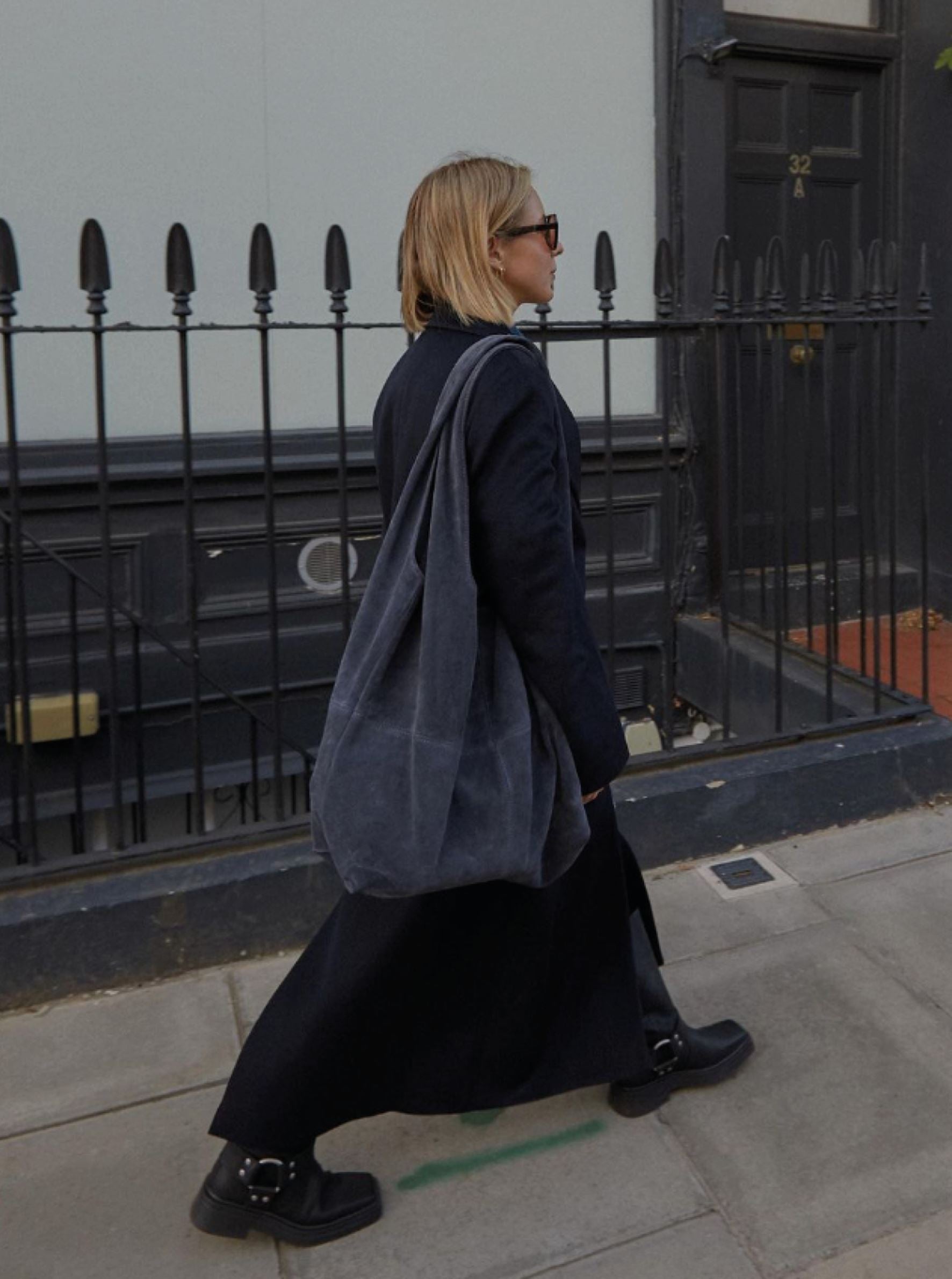 Suede Dalliea Shopper Bag - Dark Blue OneSize Becksöndergaard.se