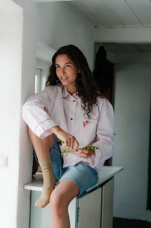 Becksöndergaard, Scallop Pyjamas Shirt - Pale Lilac Pink, sale, sale, sale