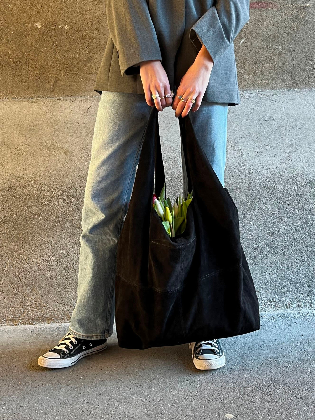Suede Dalliea Shopper Bag - Black OneSize Becksöndergaard.se