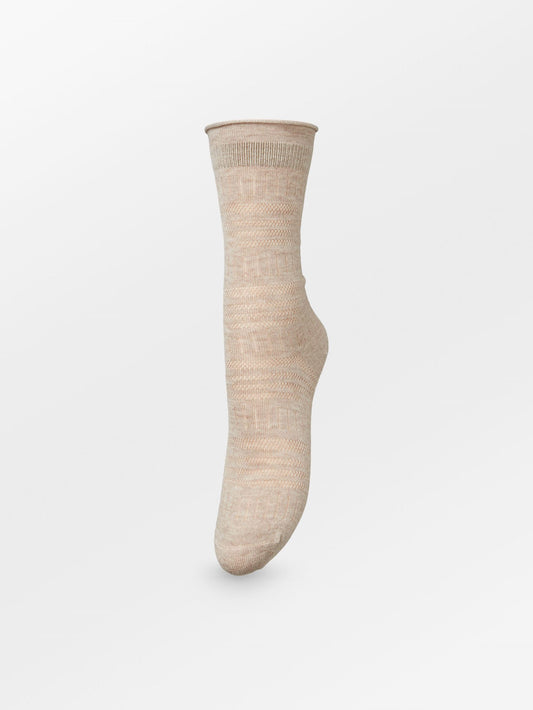 Lucretia Wola Sock - Dark Beige Melange Socks Becksöndergaard.se
