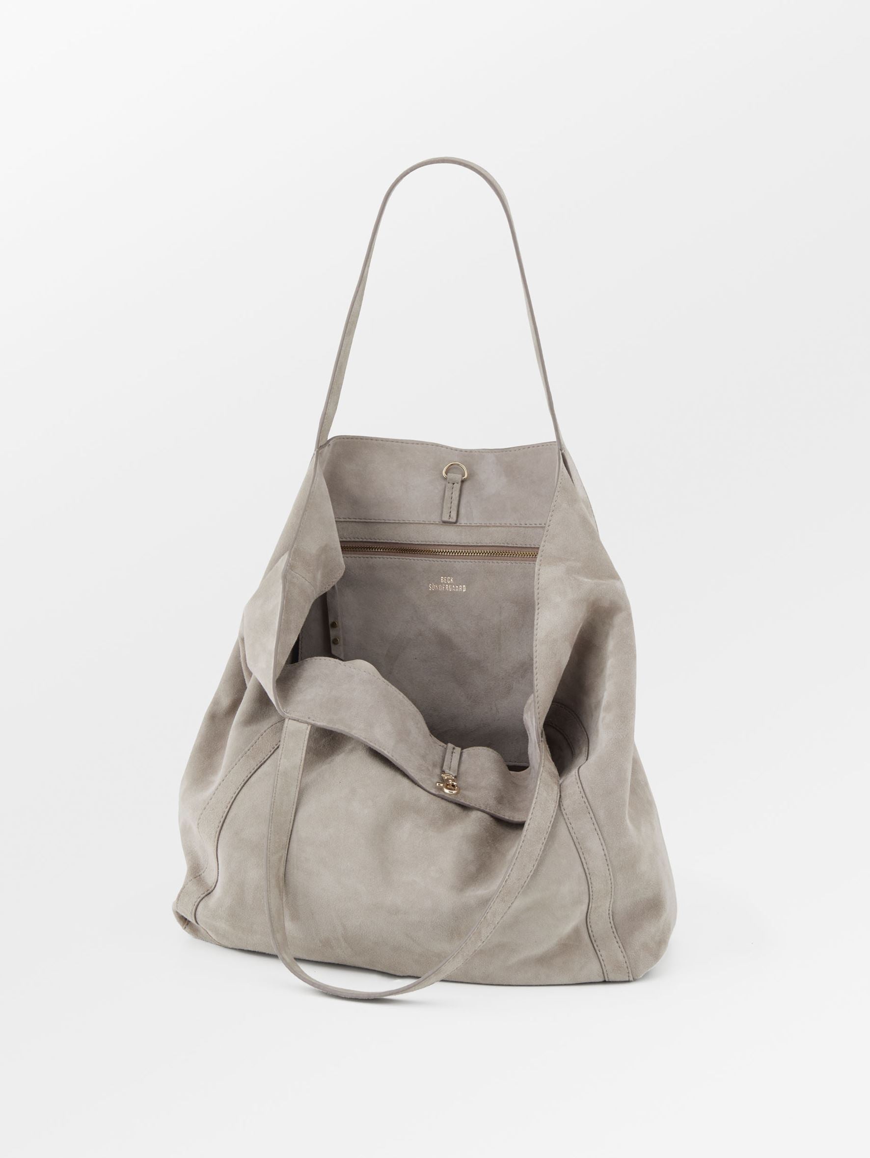 Suede Eden Shopper Bag - Gray OneSize Becksöndergaard.se