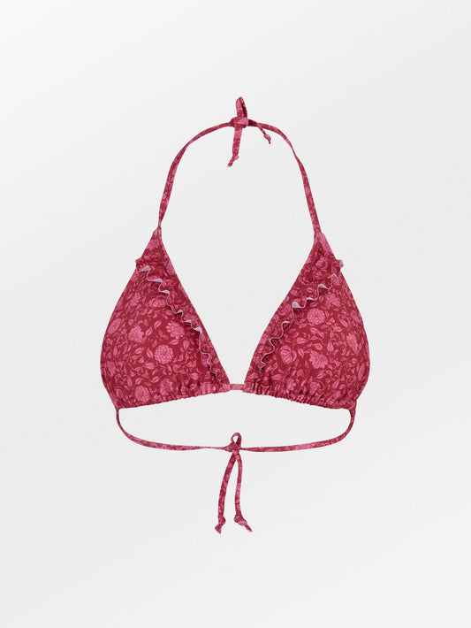 Becksöndergaard, Asflora Bel Frill Bikini Top - Garnet Red, swimwear, sale, sale, swimwear, swimwear, swimwear, swimwear