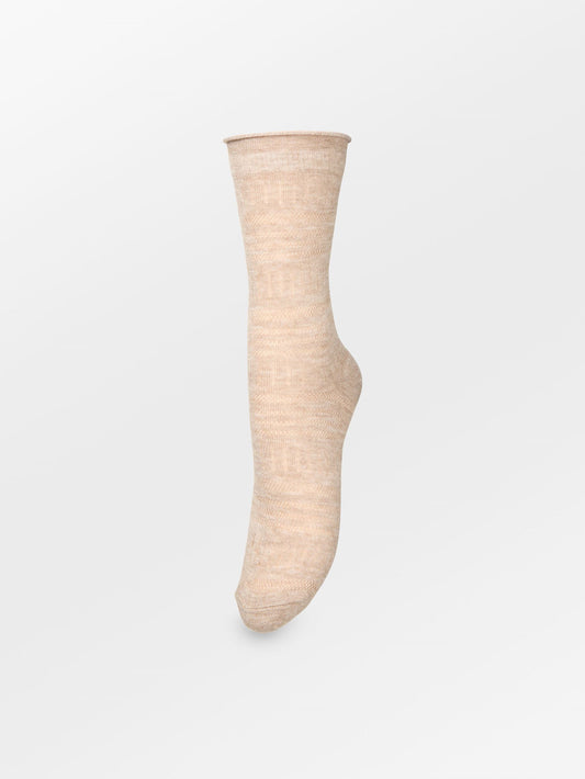 Becksöndergaard, Lucretia Wola Sock - Dark Beige Melange, socks, socks, socks