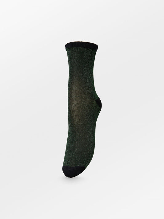 Dina Solid Glittersock - Green Socks Becksöndergaard.se