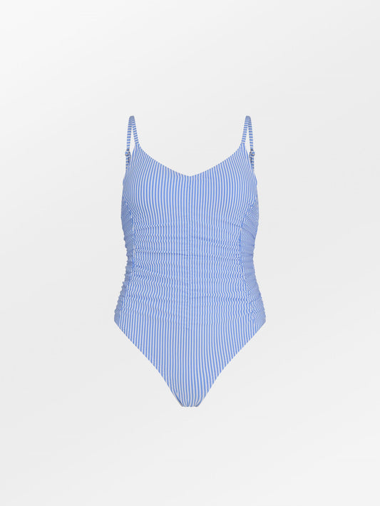 Becksöndergaard, Striba Gathered Bea Swimsuit - Provence Blue , swimwear, sale, sale, swimwear