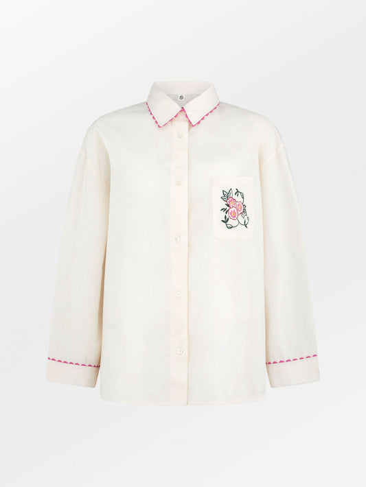 Becksöndergaard, Scallop Efloria Pyjamas Shirt - Whitecap Gray, homewear, homewear