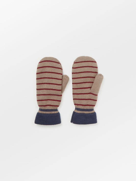 Thin Striped Emerald Mittens Clothing Becksöndergaard.se