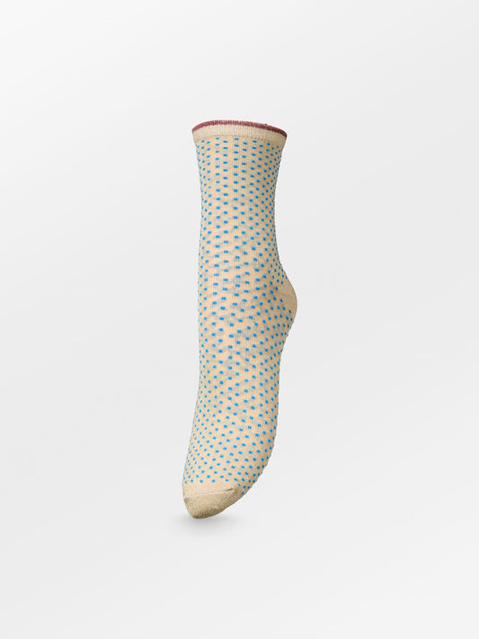 Dina Small Dots Sock - Beige/Blue Socks Becksöndergaard.se