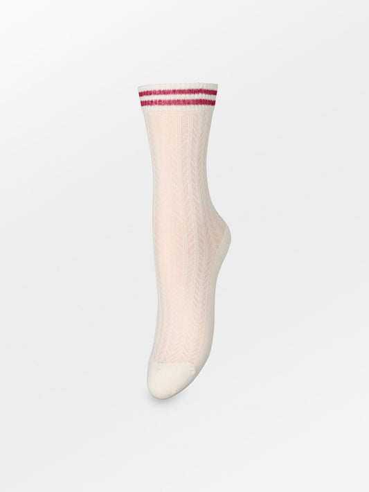Becksöndergaard, Zilla Sporty Cotta Sock - Birch White/Claret Red, socks, socks, socks, black week, black week, socks