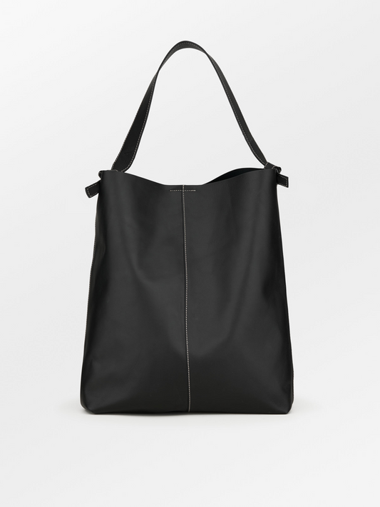 Glossy Mae Leather Shopper Bag - Black  OneSize Becksöndergaard.se