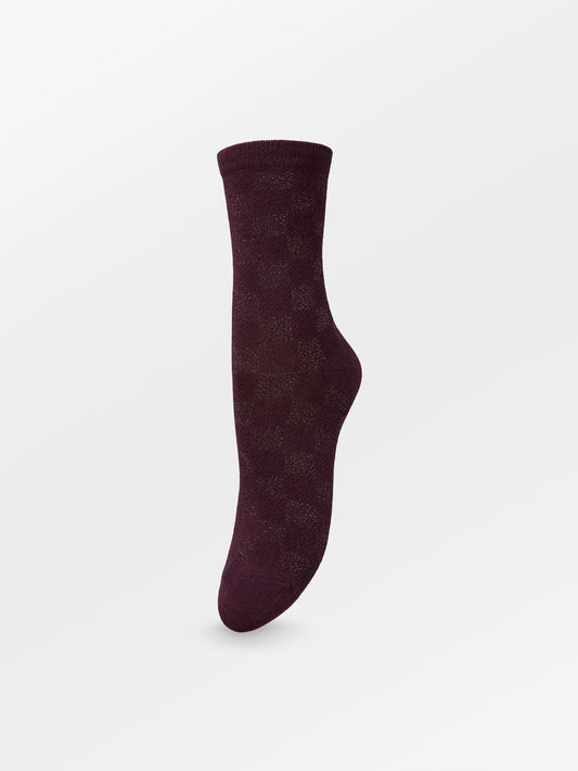 Becksöndergaard, Quinis Glitter Socks - Port Royal Red, socks, archive, archive, sale, sale, socks