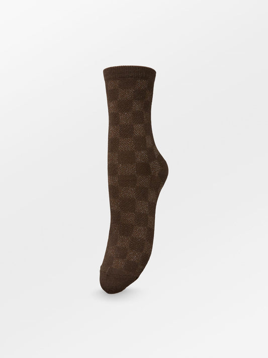 Becksöndergaard, Quinis Glitter Socks - Deep Taupe Brown, socks, archive, archive, sale, sale, socks
