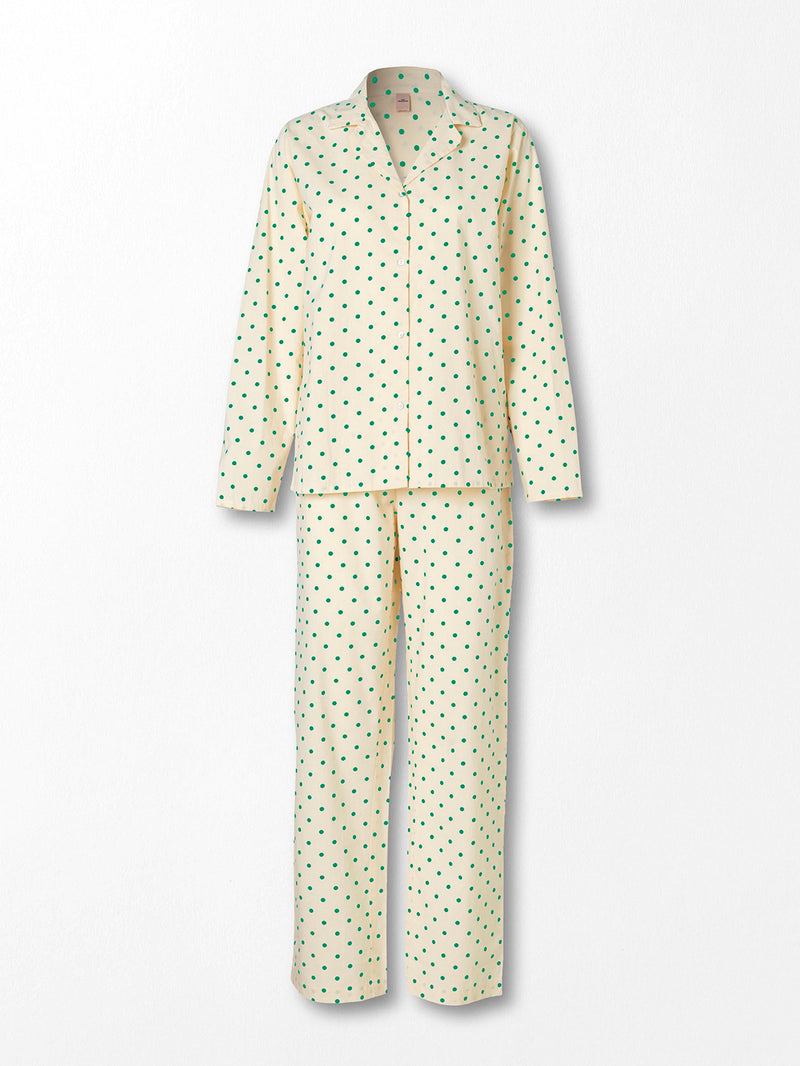 Dot Pyjamas Set - Green  Clothing Becksöndergaard.se