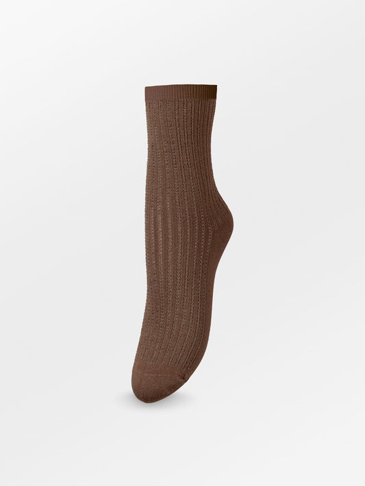 Becksöndergaard, Helga Crochet Sock  - Acorn Brown, socks, archive, archive, sale, sale, socks
